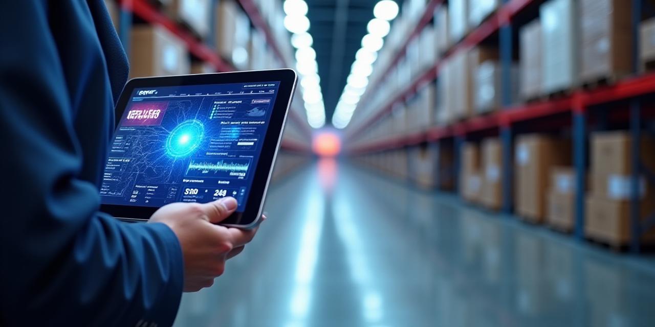 Digital security and logistics data concept