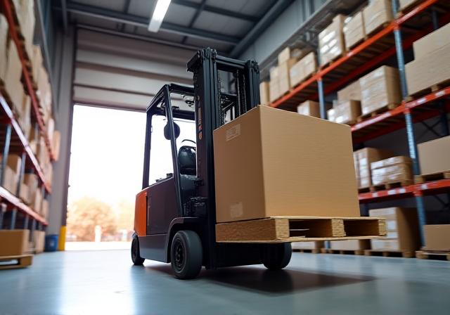 Efficient forklift handling cargo pallet